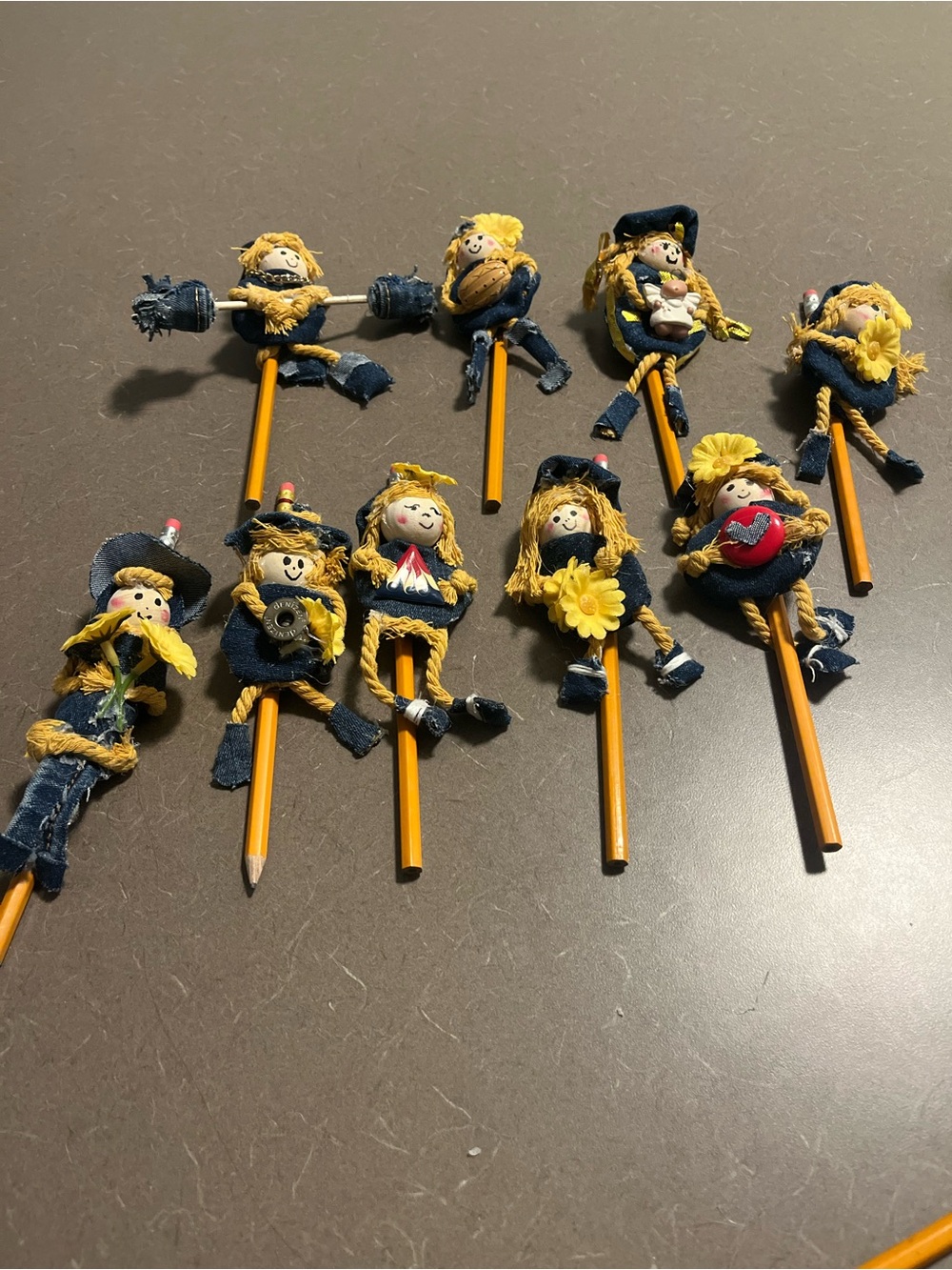 Hand made Cute Scarecrow Pencil Toppers
